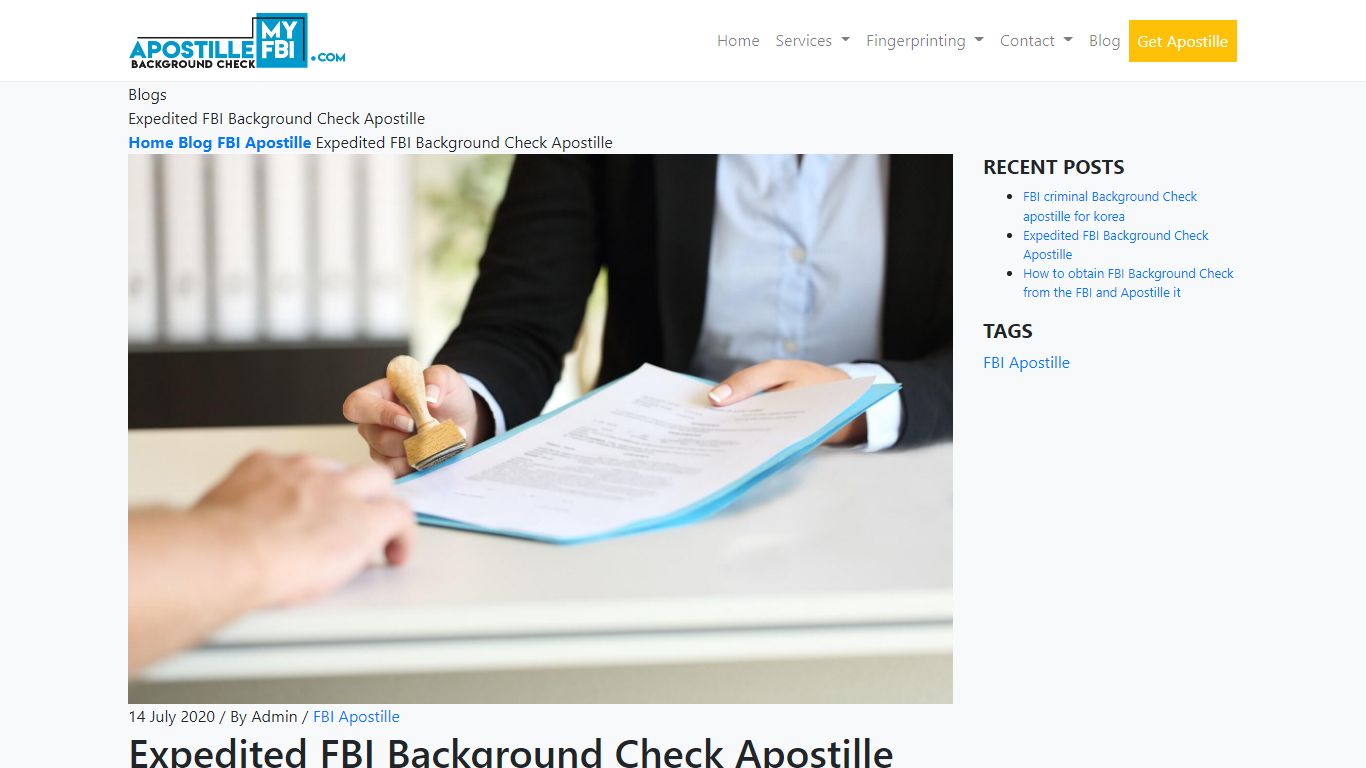Expedited FBI Background Check Apostille - Apostille My FBI